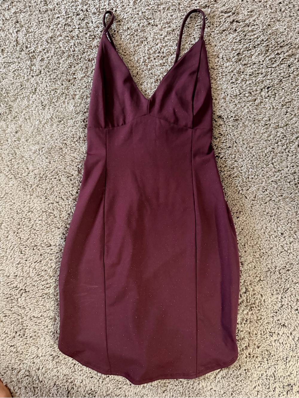 BDG Burgundy Sexy Spaghetti Strap Mini Dress